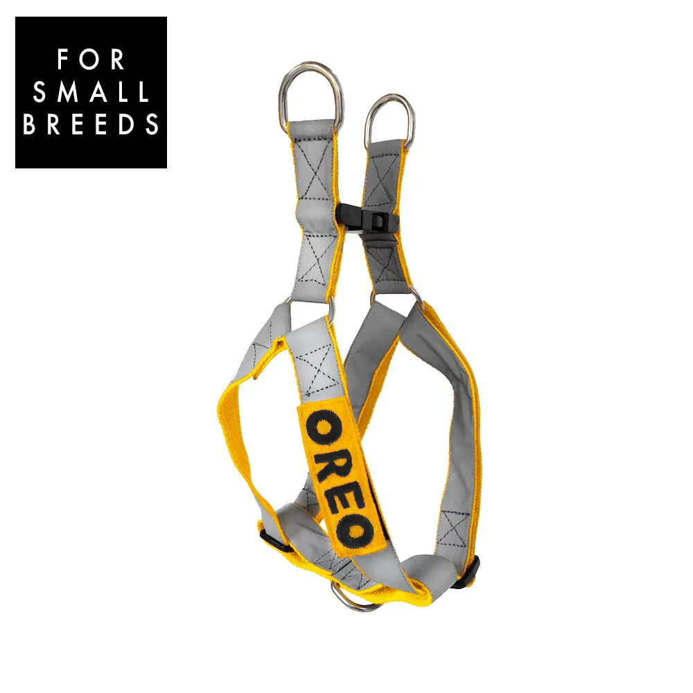 Reflectors - An Easy Walk & Step In Harness with Name Patch | Yellow