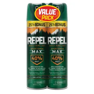 Repel Insect Repellent Sportsmen Max Formula 40% DEET Aerosol Value Pack
