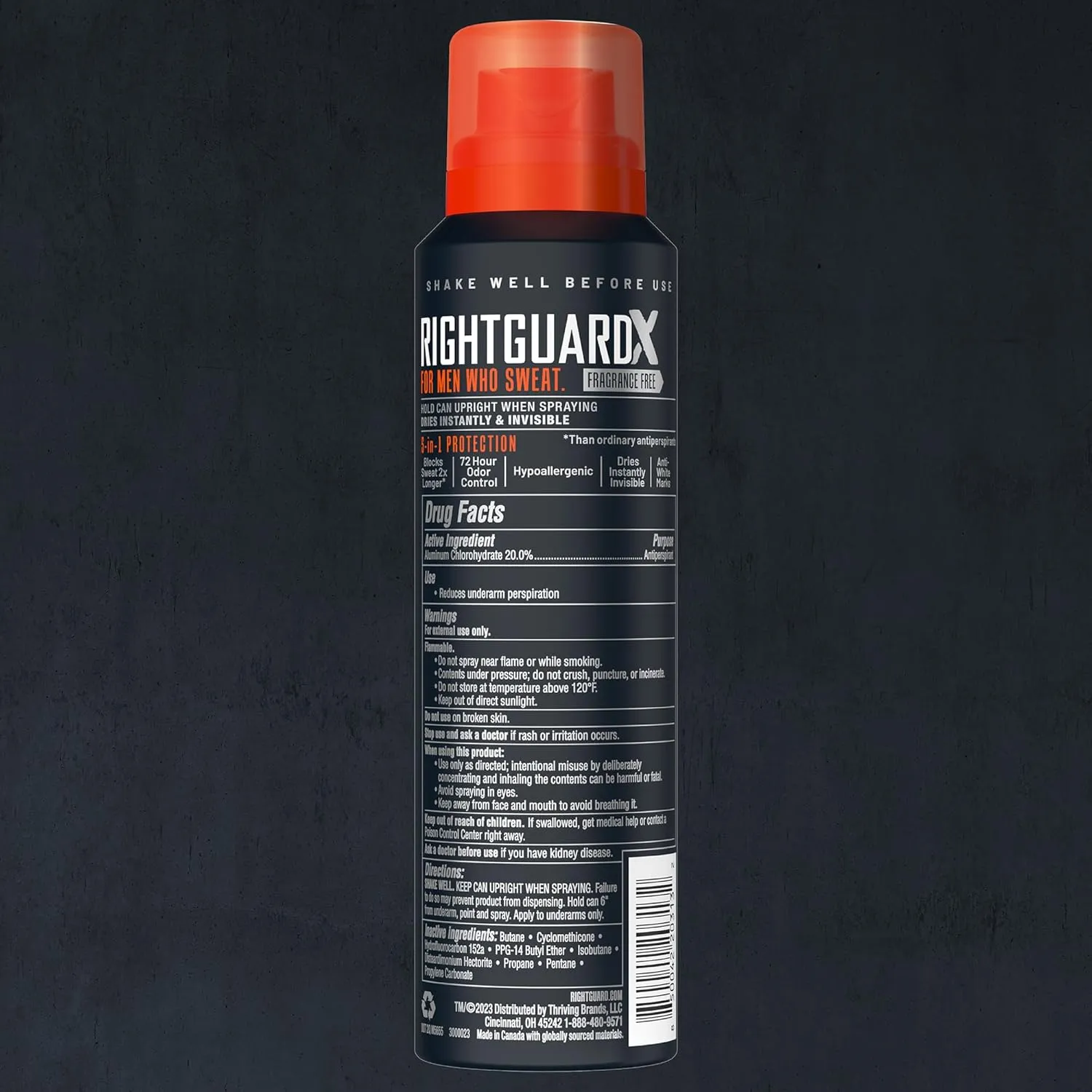 Right Guard Xtreme Defense Antiperspirant & Deodorant Spray, 5-in-1 Protection Dry Spray Deodorant For Men, Blocks Sweat 2X Longer, 72-Hour Odor Control, Fragrance Free, 3.8 oz. (3 count)