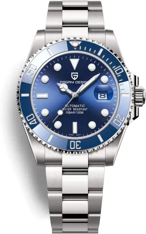 RollsTimi Pagani Design Men's Automatic Watch Business Waterproof Analog Automatic Watch NH35 Ceramic Movement Rotating Bezel Sapphire Crystal 100M Waterproof Stainless Steel Luxury Watches.