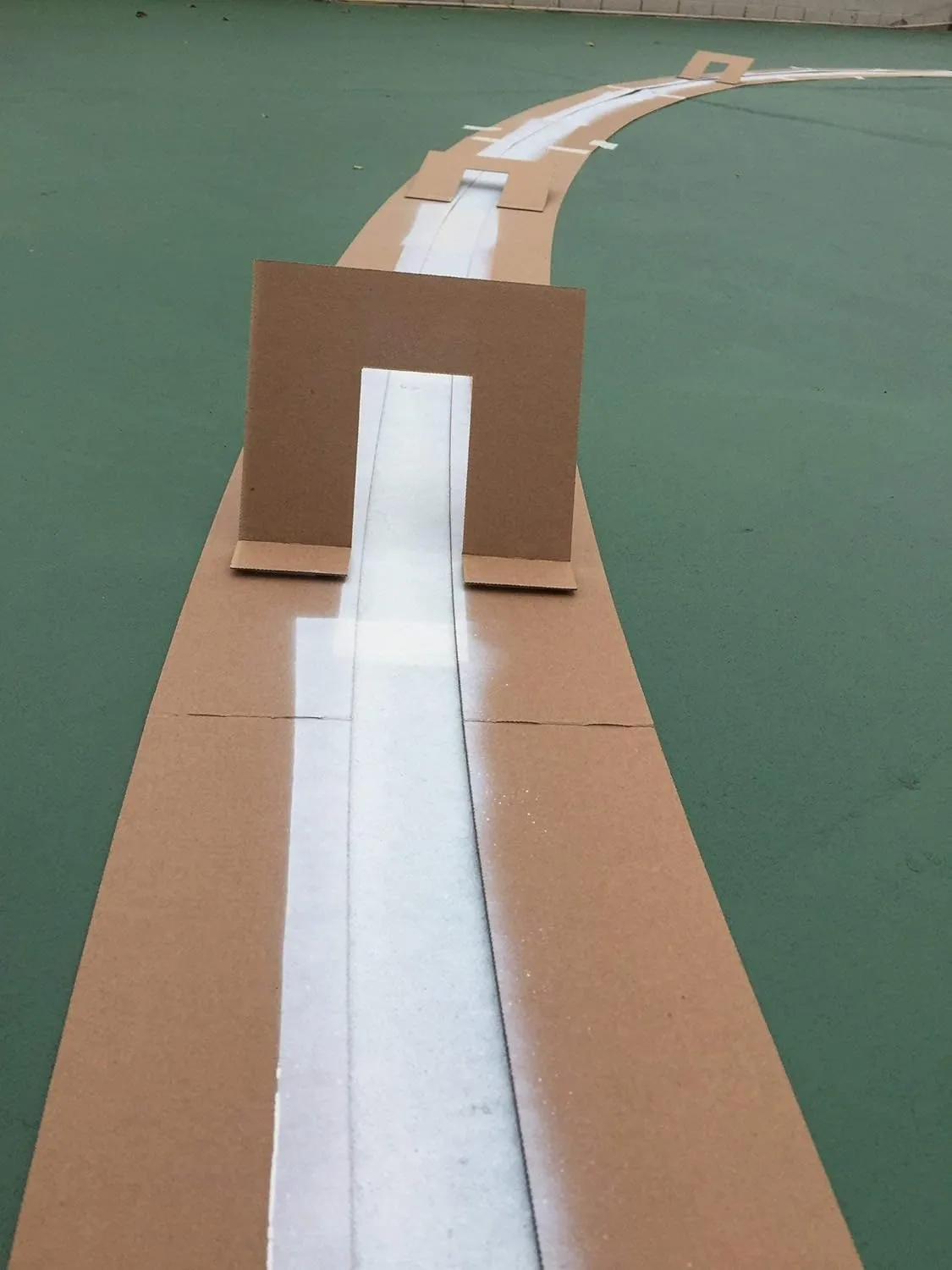 Ronan Sports Pro Kit Cardboard Basketball Court Stencil Kit | High School Regulation with Continuous Lines | Made in USA | Blue Paint Included