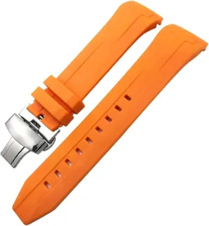 Rubber Silicone Watchband 22mm 21mm for Tissot T120417 Sea Star 1000 Series Orange Black Waterproof Diving Watch Strap