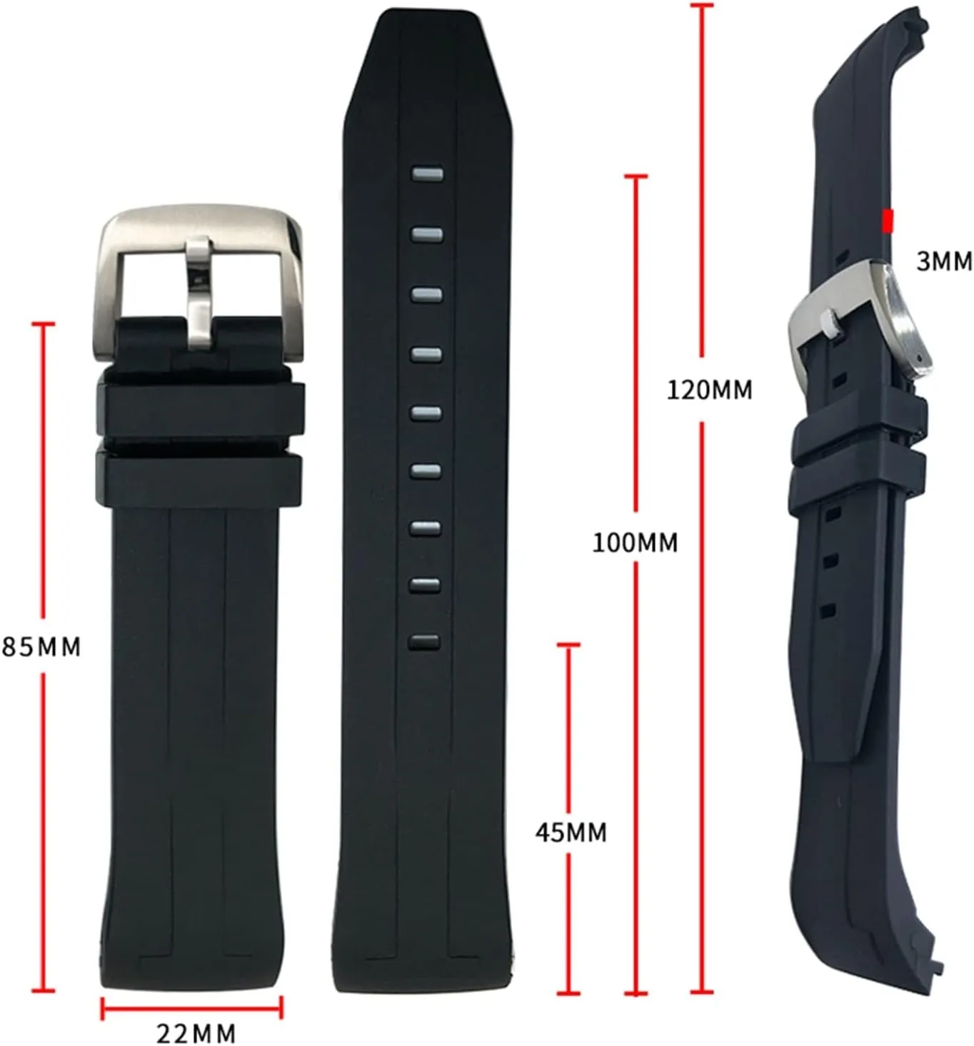 Rubber Silicone Watchband 22mm 21mm for Tissot T120417 Sea Star 1000 Series Orange Black Waterproof Diving Watch Strap