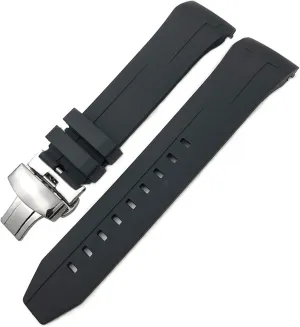 Rubber Silicone Watchband 22mm 21mm Orange Black Waterproof Diving Watch Strap