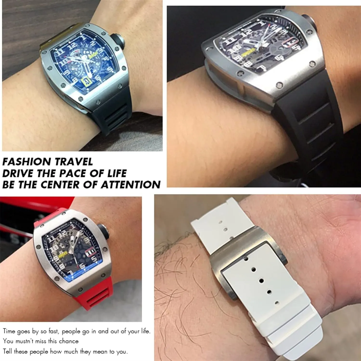 Rubber Watchband 20mm 25mm for Richard Spring Bar Silicone Mille Sport Watch Strap Soft Waterproof Wristband