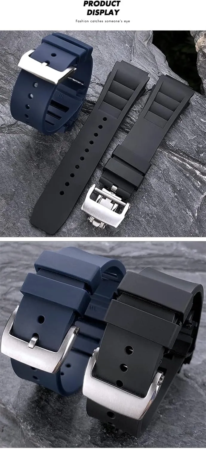 Rubber Watchband 20mm 25mm for Richard Spring Bar Silicone Mille Sport Watch Strap Soft Waterproof Wristband