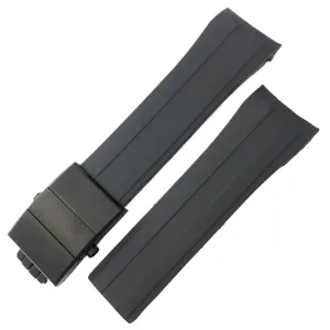 Rubber Watchband 21mm 22mm Replacement for MIDO M026 Ocean Star HydroConquest Waterproof Sport Watch Strap(Black Black,22mm)