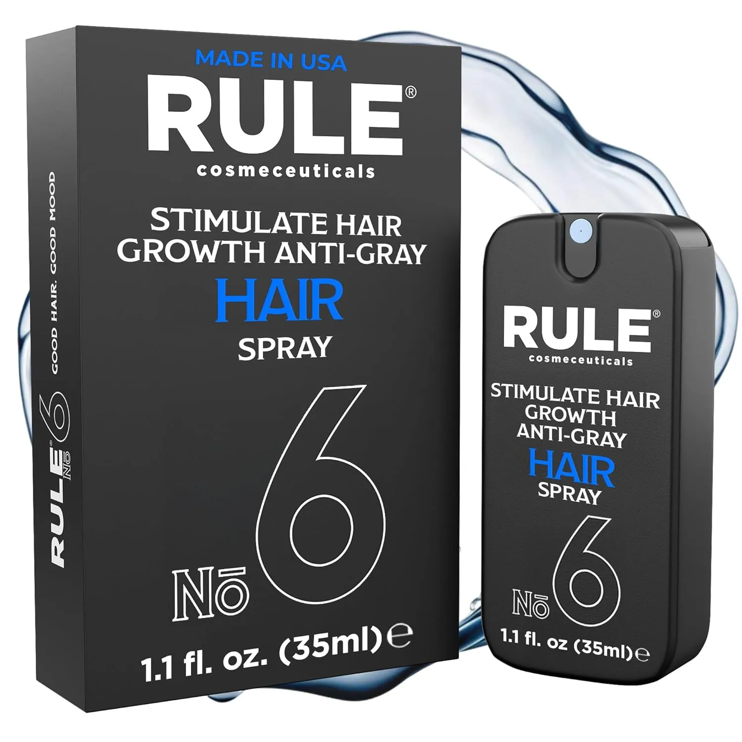 RULE Hair Growth Spray and Anti Grey Hair Treatment - Minoxidil Alternative Hair Regrowth Treatment for Men with Natural Hair Color Restorer - Topical Hair Growth Serum Helps Stop Hair Loss, Thinning
