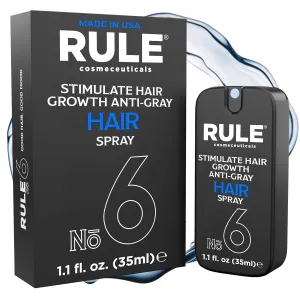 RULE Hair Growth Spray and Anti Grey Hair Treatment - Minoxidil Alternative Hair Regrowth Treatment for Men with Natural Hair Color Restorer - Topical Hair Growth Serum Helps Stop Hair Loss, Thinning
