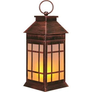 Rynx | Anyperfect 18" Glass Solar Lantern Outdoor Waterproof, Solar Lamps With Flickering Flame Light Large Outdoor Decorative Metal Lamps For Patio Garden Backyard Outside Tabletop (Vintage Copper)