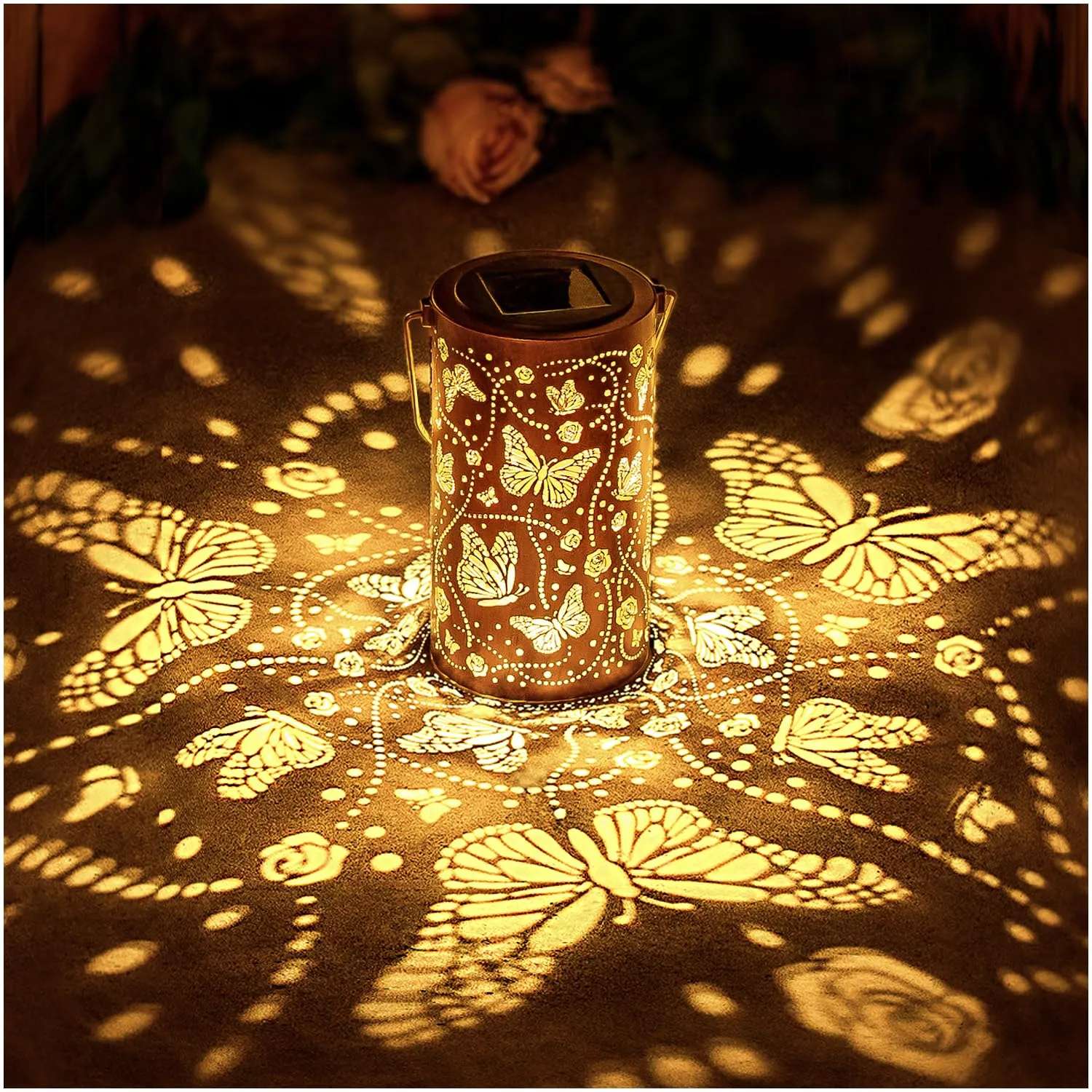Rynx | Butterfly Solar Light Outdoor Waterproof Hanging Solar Light Butterfly Gifts For Women Men Metal Decorative Led Butterfly Lantern For Garden Decoration, Yard, Patio, Lawn, Table, Pathway, Landscape