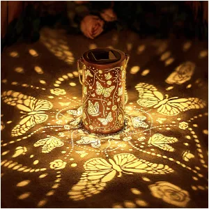 Rynx | Butterfly Solar Light Outdoor Waterproof Hanging Solar Light Butterfly Gifts For Women Men Metal Decorative Led Butterfly Lantern For Garden Decoration, Yard, Patio, Lawn, Table, Pathway, Landscape