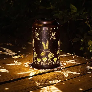 Rynx | Pearlstar Kolibri Lantern Hanging Solar Light Outdoor Decorative Solar Lantern Waterproof For Table Patio Garden Lawn Landscape Lighting, Garden Gifts For Women Mom (Hummingbird-B)