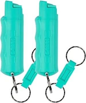 SABRE Defense Spray, 3-in-1 Formula Contains Max Strength Pepper Spray, CS Military Tear Gas & UV Marking Dye, Quick Release Key Ring for Easy Carry, Finger Grip for More Accurate Aim, 0.54 fl oz