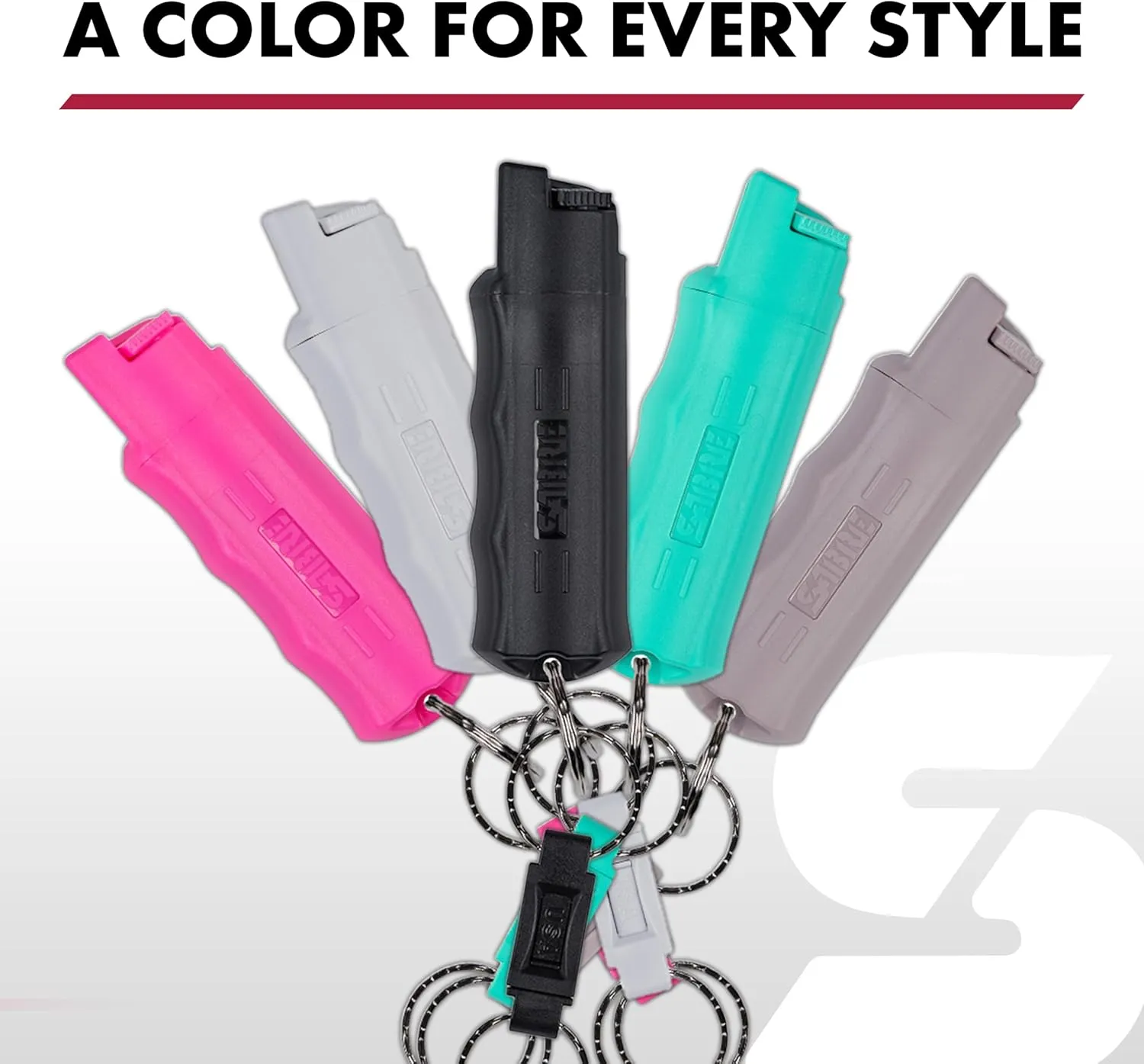 SABRE Defense Spray, 3-in-1 Formula Contains Max Strength Pepper Spray, CS Military Tear Gas & UV Marking Dye, Quick Release Key Ring for Easy Carry, Finger Grip for More Accurate Aim, 0.54 fl oz