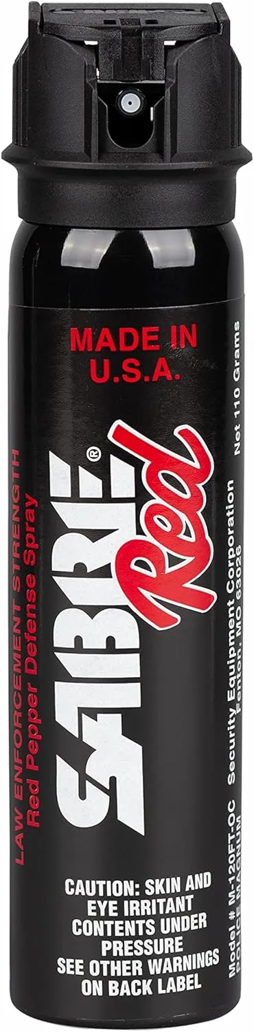 SABRE Magnum 120 Pepper Spray, 40 Bursts, 12-Foot (4-Meter) Range, Extra Large 92.4 Gram Canister, UV Marking Dye, Flip Top Safety, Black
