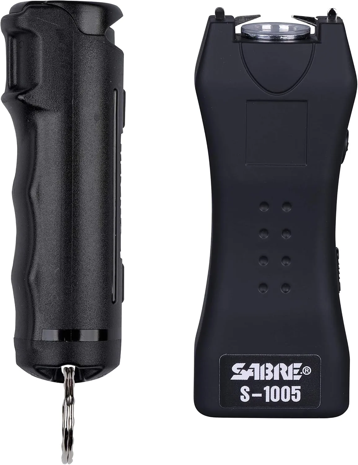 SABRE Pepper Spray Self Defense Kit, 25 Bursts, 10 Ft. Range, Finger Grip for Better & Faster Aim, 120 Lumen LED Light Rechargeable Battery
