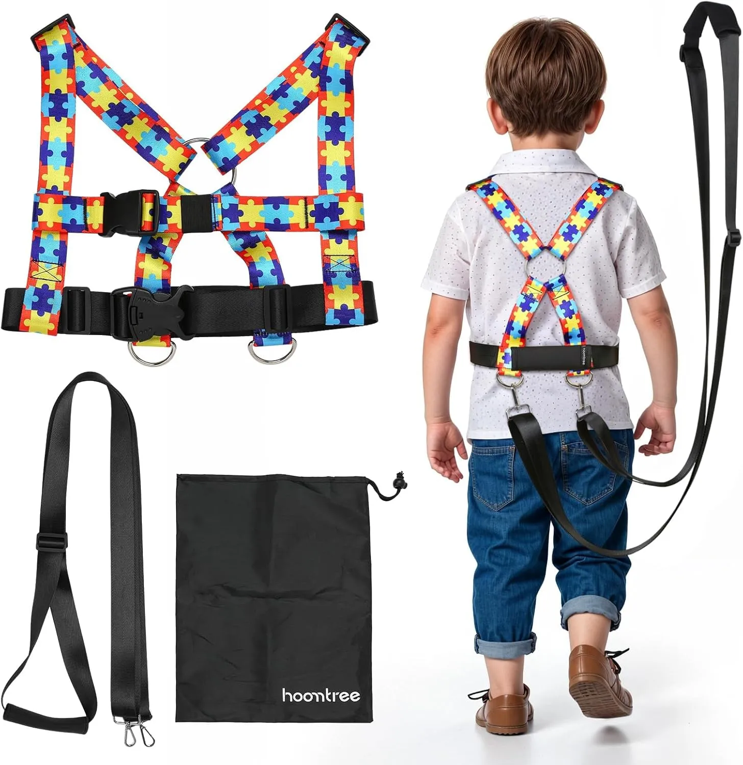 Safety Harness Leash for Special Needs Child Aged 3-12 Years Fully Ajustable, Sturdy Walking Harness for Older Children with Grab Handle, Keeping Active ADHD/ASD Autism Kids Safe in Public