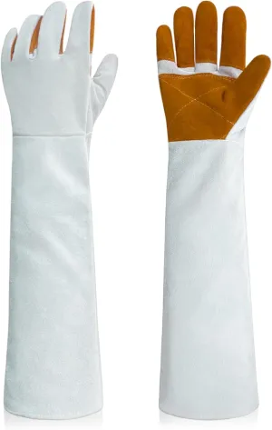 Safety Work Leather Welding Animal Handling Gloves Bite Proof Pet Trips Vet Grooming Puncture Training Scratch