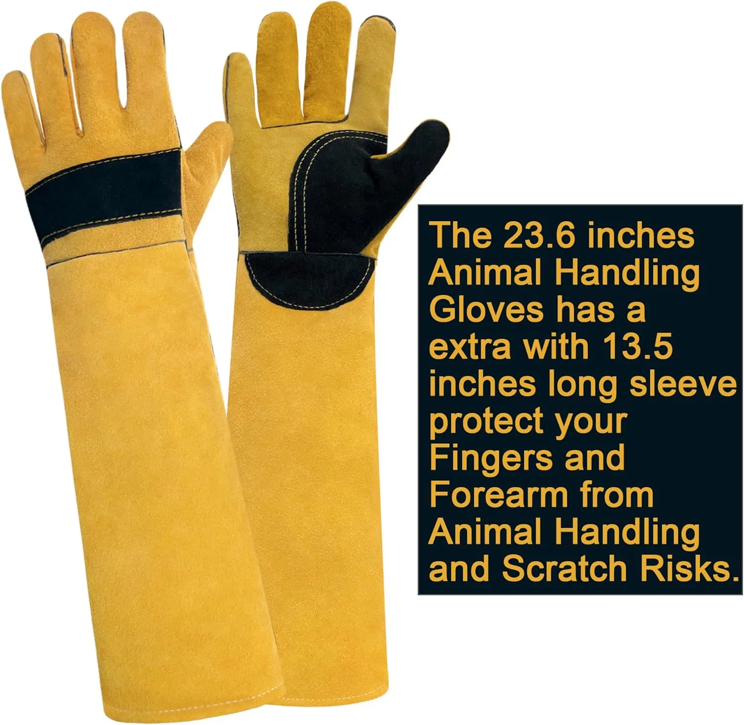 Safety Work Leather Welding Animal Handling Gloves Bite Proof Pet Trips Vet Grooming Puncture Training Scratch