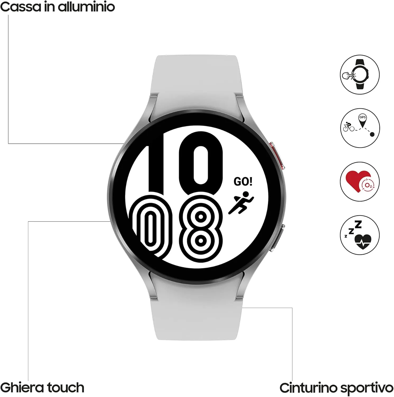 Samsung Electronics Galaxy Watch 4 44mm Smartwatch with ECG Monitor Tracker for Health Fitness Running Sleep Cycles GPS Fall Detection LTE US Version, (Silver) (Renewed)