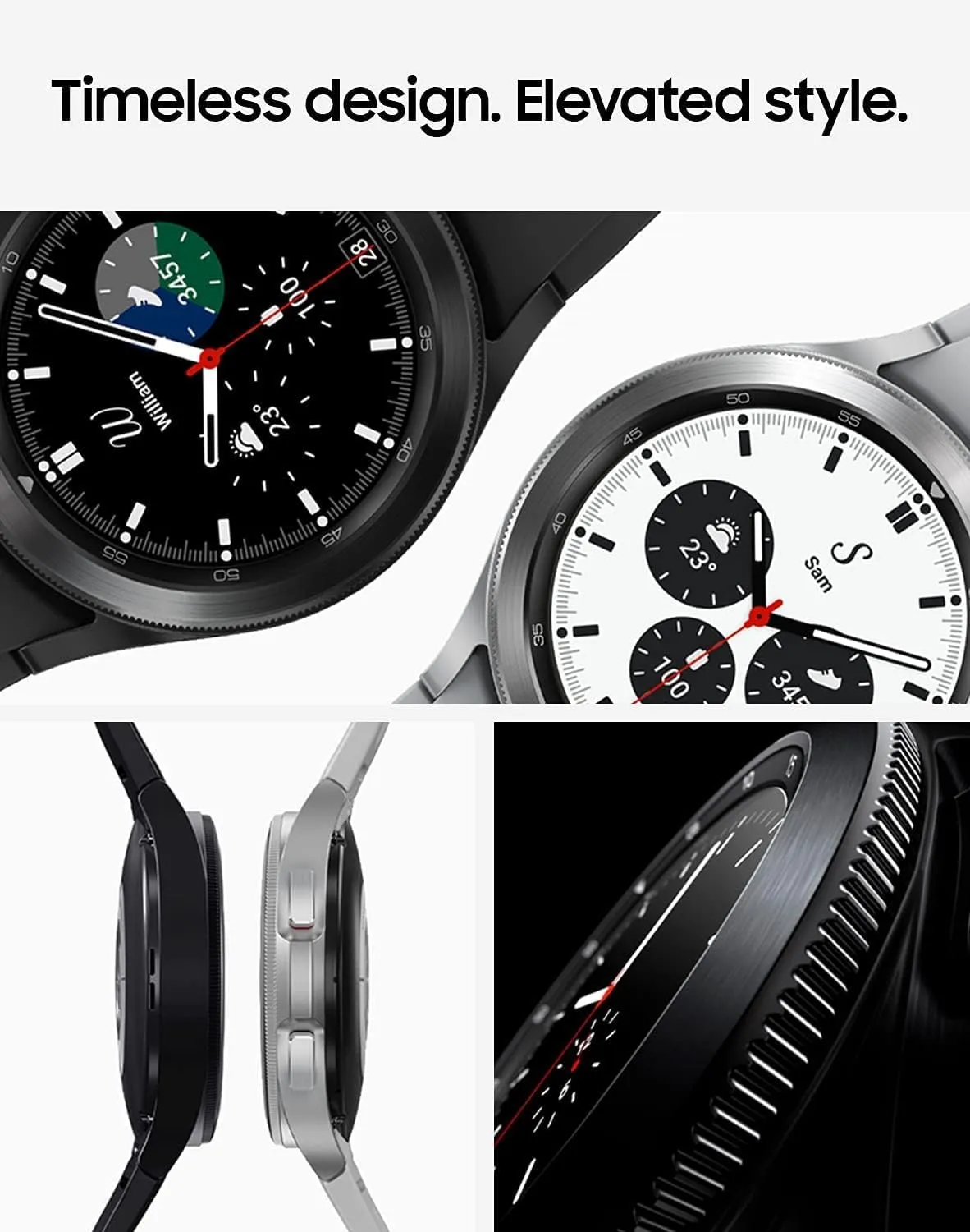 Samsung Electronics Galaxy Watch 4 Classic 46mm Smartwatch with ECG Monitor Tracker for Health Fitness Running Sleep Cycles GPS Fall Detection Bluetooth US Version, Silver (Renewed)
