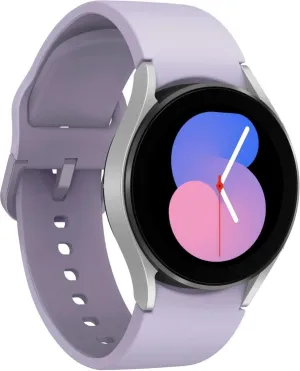 SAMSUNG Galaxy Watch 5 40mm Bluetooth Smartwatch w/Body, Health, Fitness and Sleep Tracker, Sapphire Crystal Glass, Enhanced GPS Tracking, US Version, Silver Bezel w/Purple Band (Renewed)