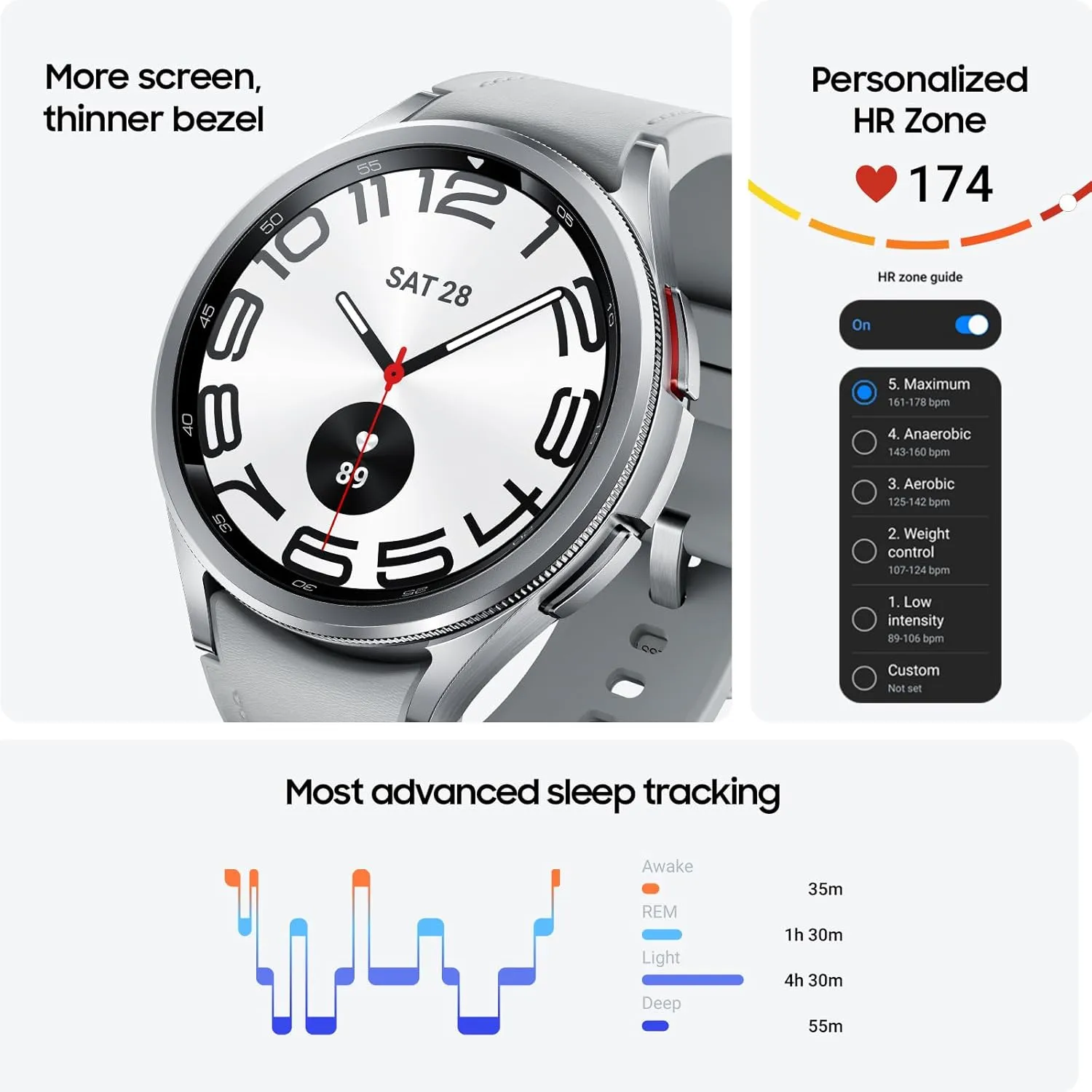 Samsung Galaxy Watch 6 Classic 47mm Bluetooth Smartwatch, Rotating Bezel, Fitness Tracker, Personalized HR Zones, Advanced Sleep Coaching, Heart Monitor, BIA Sensor, Health Insights, US Version, Black