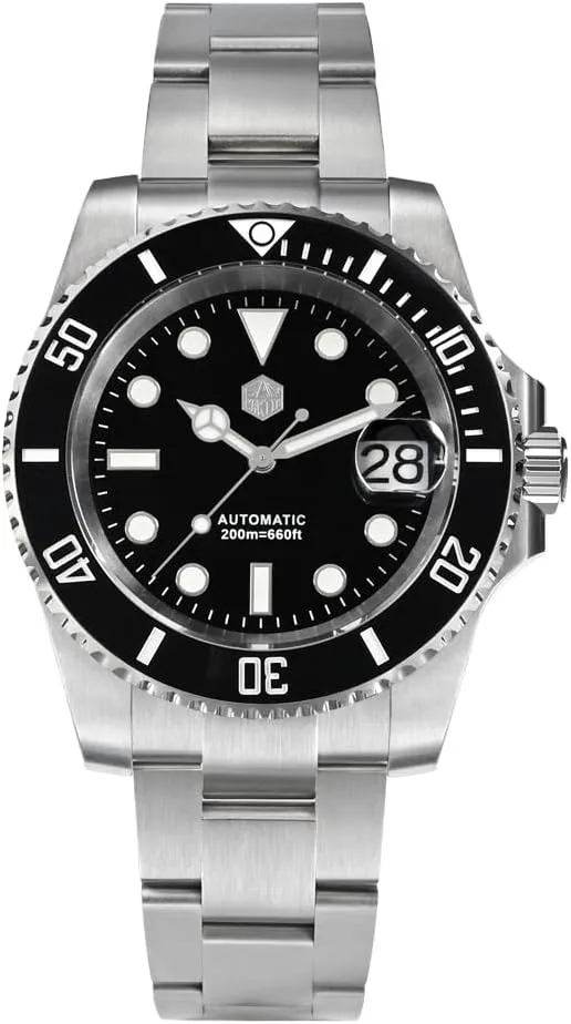 San Martin Men Watch SN017GB, 40 mm 20 Bar Diver Watch NH35 Automatic Mechanical Luxury Diving Waterproof Wrist Watch