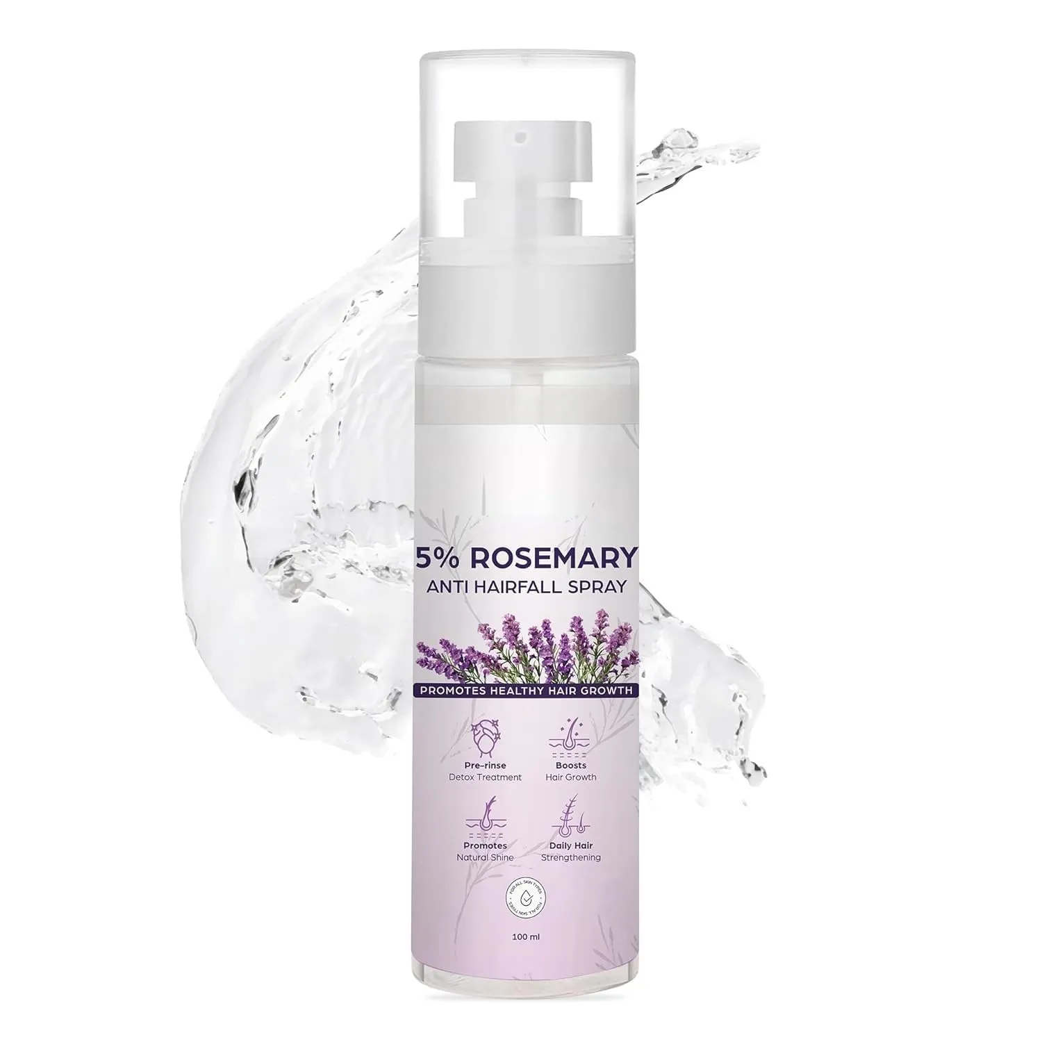 San.fe. 5% Rosemary Anti Hairfall Spray | Boosts hair growth, promotes natural shine, daily hair strengthening, pre-rinse detox treatment | Rosemary Spray For Reduce, for all hair types - 100ml