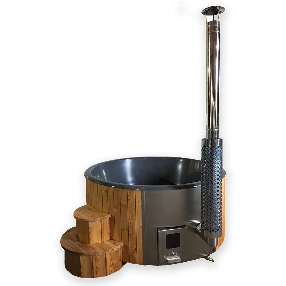 Saunalife 6-Person Wood-Fired Hot Tub Spa | Model S4B S4N