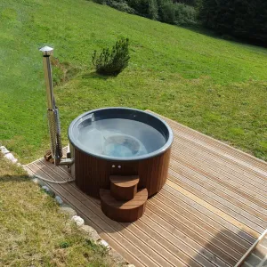 Saunalife 6-Person Wood-Fired Hot Tub Spa | Model S4B S4N