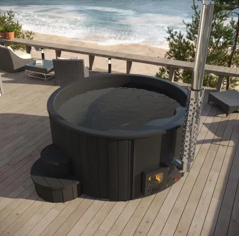 Saunalife 6-Person Wood-Fired Hot Tub Spa | Model S4B S4N