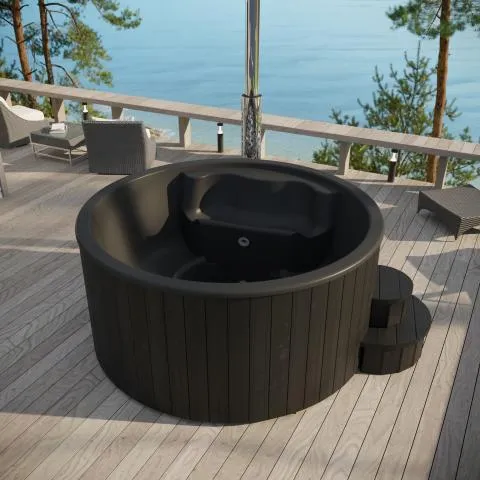 Saunalife 6-Person Wood-Fired Hot Tub Spa | Model S4B S4N