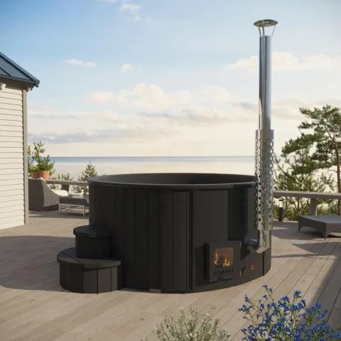 Saunalife 6-Person Wood-Fired Hot Tub Spa | Model S4B S4N