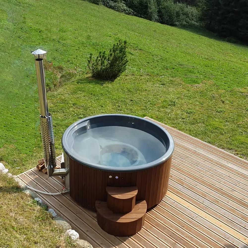 Saunalife 6-Person Wood-Fired Hot Tub Spa | Model S4B S4N