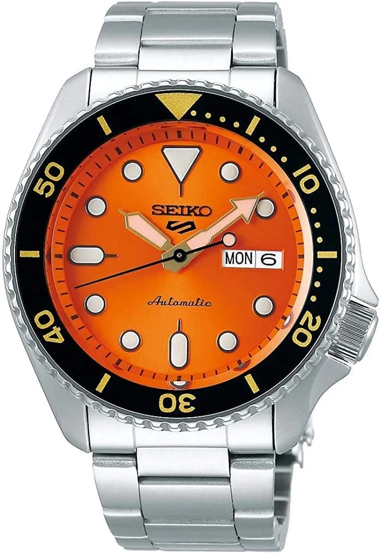 Seiko Automatic Watch for Men - 5 Sports - Day/Date Calendar, LumiBrite Hands and Markers, and Rotating Bezel, 100m Water-Resistant