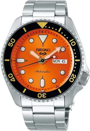 Seiko Automatic Watch for Men - 5 Sports - Day/Date Calendar, LumiBrite Hands and Markers, and Rotating Bezel, 100m Water-Resistant