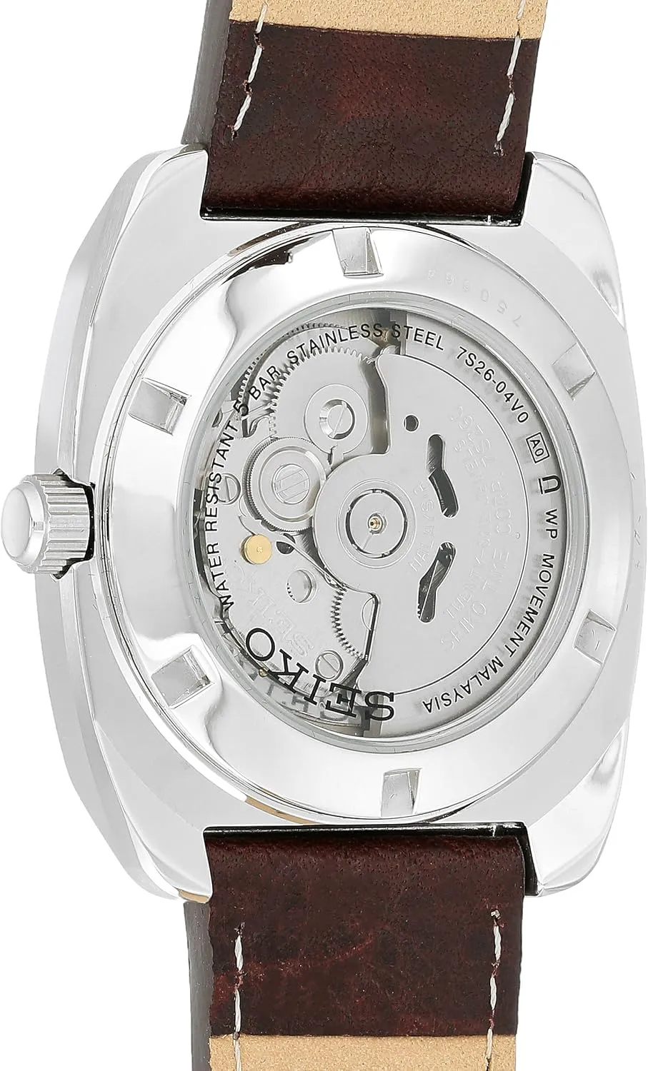 SEIKO Automatic Watch for Men - Recraft Series - Brown Leather Strap, Day/Date Calendar, 50m Water Resistant