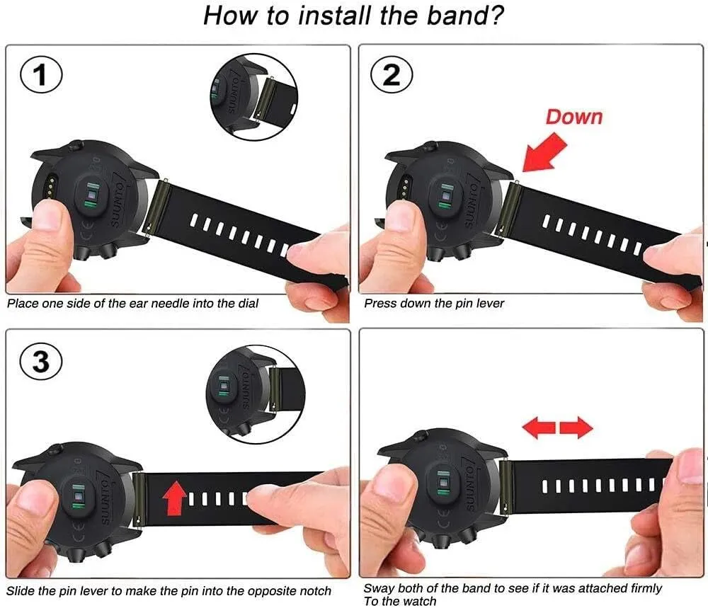 SERDAS For Suunto 7 Soft Silicone Band Suunto 9 Replacement Wristband For Men And Women Suunto 9 Baro Sports Watch Strap For Suunto 9 Spartan Suunto 9 GPS Watch Band