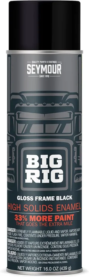 Seymour 20-1615 Big Rig Professional Coatings Spray Paint, Gloss Frame Black