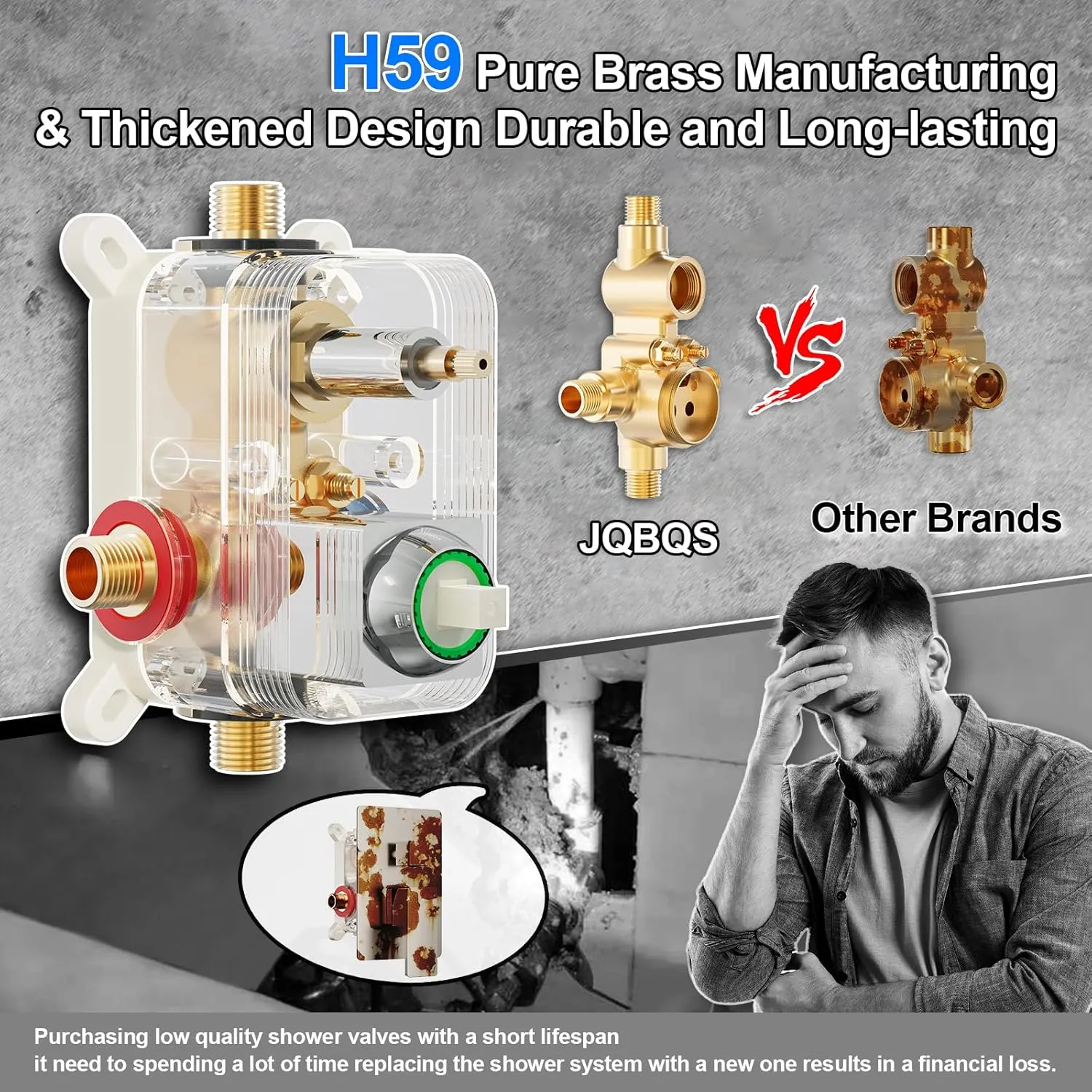 Shower System Modern Rain 8 inches Brass Faucet Set With Valve and Diverter Shower Mixer With Handheld High Pressure Square Rainfall Shower Valve (8'' Wall Mount, Chrome Polished)