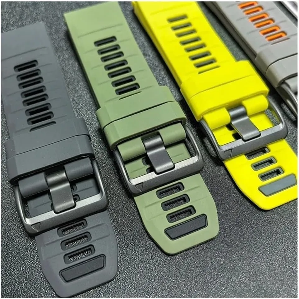 Silicone Watch Band Fit for Garmin Fenix 8 7X Pro 51mm/ Enduro 3/ Quatix/Tactix 7/ Descent Mk2 Mk2i/ D2/ Mach 1