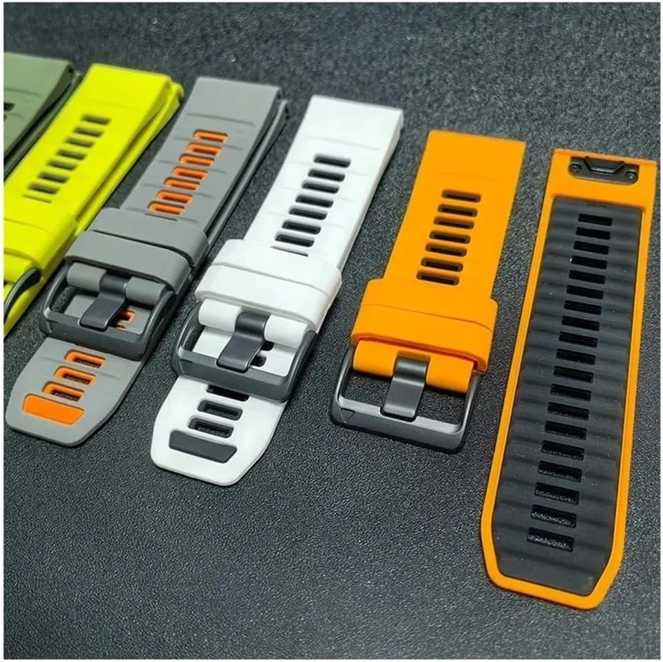 Silicone Watch Band Fit for Garmin Fenix 8 7X Pro 51mm/ Enduro 3/ Quatix/Tactix 7/ Descent Mk2 Mk2i/ D2/ Mach 1