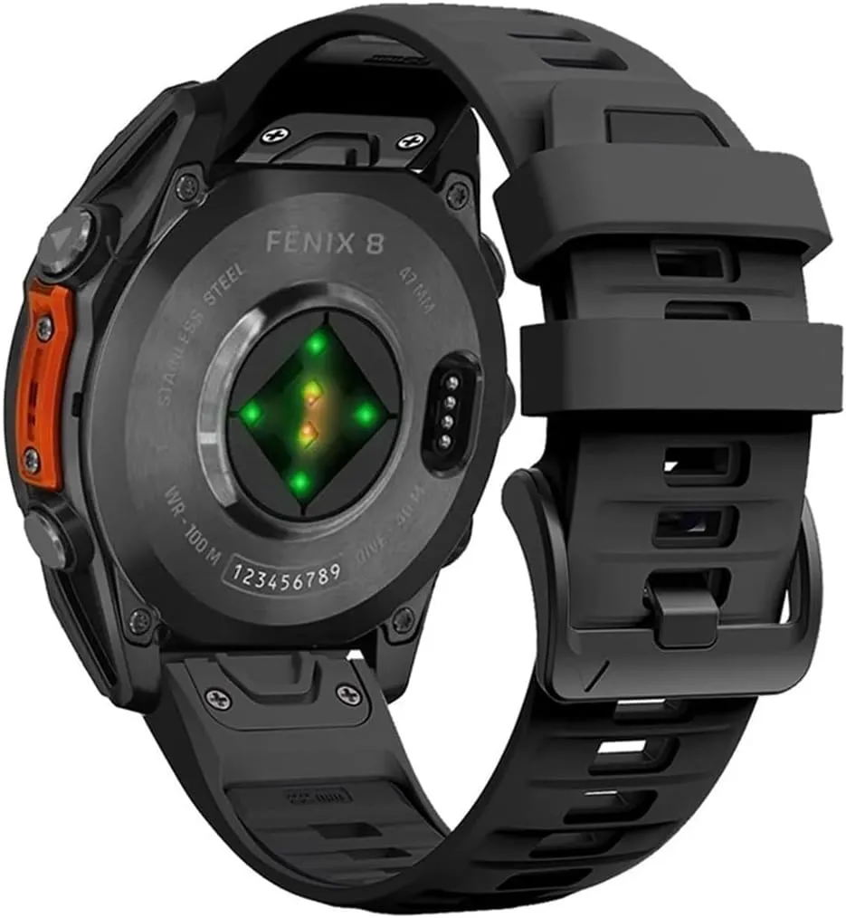 Silicone Watch Band Fit for Garmin Fenix 8 7X Pro 51mm/ Enduro 3/ Quatix/Tactix 7/ Descent Mk2 Mk2i/ D2/ Mach 1