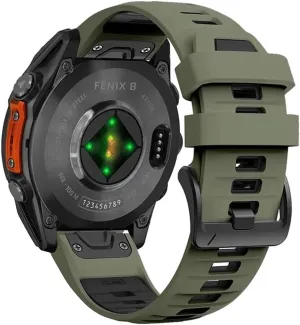 Silicone Watch Band Fit for Garmin Fenix 8 7X Pro 51mm/ Enduro 3/ Quatix/Tactix 7/ Descent Mk2 Mk2i/ D2/ Mach 1