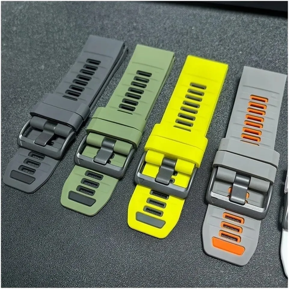 Silicone Watch Band Fit for Garmin Fenix 8 7X Pro 51mm/ Enduro 3/ Quatix/Tactix 7/ Descent Mk2 Mk2i/ D2/ Mach 1