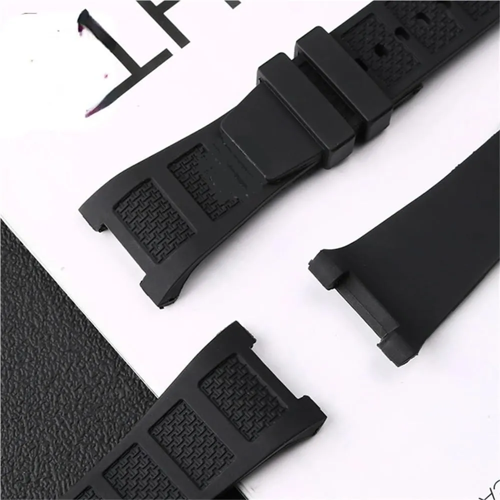 Silicone Watch Strap fit for IWC Strap Engineer Iw376501 Iw323601 Waterproof Sweat-Proof Notch Rubber Watchband 30.16mm
