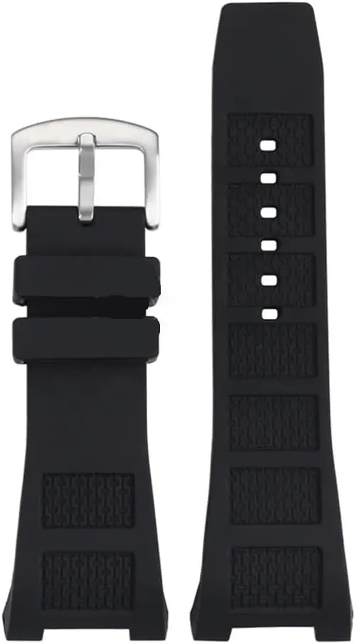 Silicone Watch Strap fit for IWC Strap Engineer Iw376501 Iw323601 Waterproof Sweat-Proof Notch Rubber Watchband 30.16mm