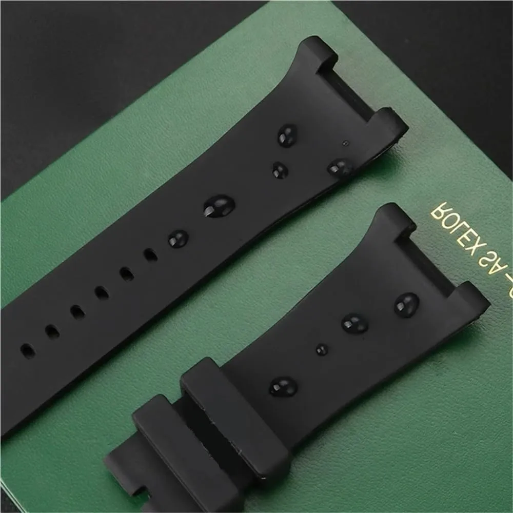 Silicone Watch Strap fit for IWC Strap Engineer Iw376501 Iw323601 Waterproof Sweat-Proof Notch Rubber Watchband 30.16mm